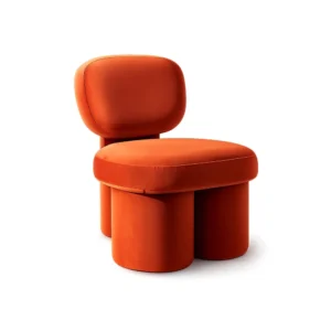 Modern Velvet Accent Chair Color Tomato