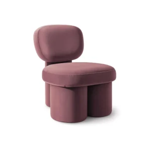Modern Velvet Accent Chair Color Rosy Brown